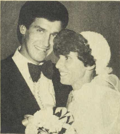 Two Olympians united together. Photograph of Graham and Nira Windeatt after their wedding at Xavier Church, Narrabri. Source: The Australian Women's Weekly Wednesday 6 June 1979 page 12